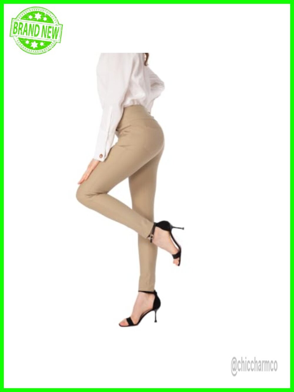 Womens Pull-On Skinny Dress Pants High Rise Tummy Control Stretch Work Slacks